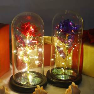 Rosa Galáctica Popular 2025 con Cubierta de Cristal y Lámina Dorada, con Luces, Adornos de Mesa, Regalos, Venta al por Mayor de Fábrica - Product Image 4