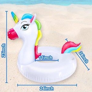 Luxury Duck <strong>Unicorn</strong> <strong>Printed</strong> Animal-Shaped Toddlers <strong>Inflatable</strong> Swim Ring Toy <strong>Float</strong> With Anti-Leak Technology And Safety Valve - Product Image 3