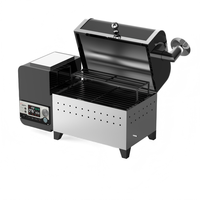 Barbecue à granulés portable avec fonction de chauffage et Wi-Fi, idéal pour le camping, les camionneurs et les utilisations en tente