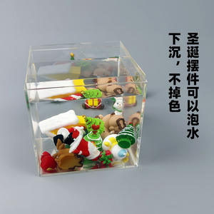 Noël Micro Paysage DIY Ornements Résine Père Noël Bonhomme De Neige Elk Pin Arbre Décorations pour Poissons D'aquarium - Product Image 4