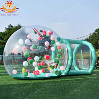 Dôme gonflable en PVC avec plateforme de saut, ballons transparents, tente, matelas pneumatique, utilisation en extérieur portable pour enfants