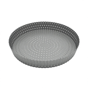 Moule à tarte perforé rond de 28 cm en acier au carbone durable, antiadhésif, pour pizza et pâtisserie - Product Image 6