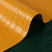 Cuir artificiel PVC grain crocodile brillant, imitation velours de coton, pour la fabrication de sacs à main et sacs fourre-tout pour femmes K1566