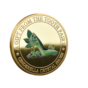 Venta al por mayor de monedas conmemorativas de metal personalizadas China monedas de desafío de metal de dibujos animados personalizadas <span class=keywords><strong>Cenicienta</strong></span> zapato de cristal - Product Image 1