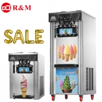 Machine à glace molle commerciale professionnelle pour 1 ou 3 saveurs, crème glacée, sorbet, glace artisanale