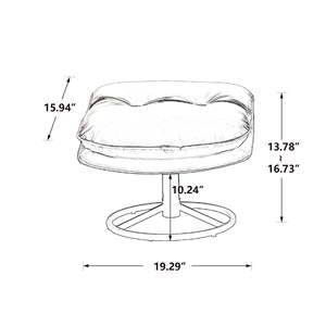 Chaise d'appoint DB avec pouf tufté beige inclinable style contemporain meubles de salon et de bureau à domicile doux et confortable - Product Image 1