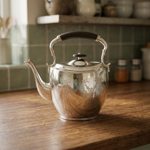 Tetera Sheffield Silver de Estilo Inglés, Modelo Queen Katherine, Diseño Metálico de la Familia Real, 100% Hecha a Mano, Capacidad de 1.5L, 929g, para Restaurantes - Product Image 1