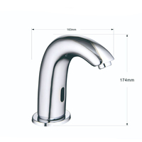Grifo de Lavabo de Latón Sin Contacto con Sensor, Mezclador de Baño Cromado, Grifo Automático de Montaje en Cubierta, Alimentado por Batería o Enchufe, para Uso en Escuelas y Hoteles