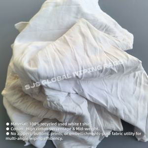 Trapos de algodón para limpieza, trapos blancos de algodón de alta calidad, trapos industriales de algodón para camisetas, trapos para limpiar aceite - Product Image 4