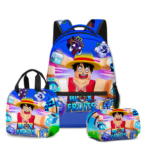 Mochila 3D de Dibujos Animados, Lonchera y Estuche para Lápices, Juego de Tres Piezas para Estudiantes de Primaria y Secundaria, <span class=keywords><strong>ROBLOX</strong></span> Blox Fruits - Product Image 3