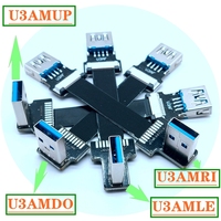 Câble d'extension FFC FPV plat USB 3.0 mâle-femelle avec port coudé à 90 degrés, emballé