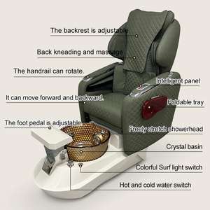 Moderno y Lujoso Conjunto de Silla de Pedicura con Masaje de Pies, sin Plomería, Respaldo Reclinable para Salón de Belleza y Muebles de Salón de Uñas - Product Image 2