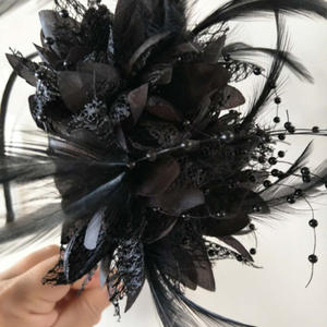 Свадебная повязка на голову с цветочными перьями и перьями - Product Image 3