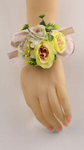 家庭舞会玫瑰胸花胸花套装腕花干花婚礼舞会舞会用蕾丝蝴蝶结跳舞 - Product Image 5