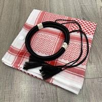 Keffiyeh Ghutra à carreaux saoudien palestinien, foulard de tête musulman rouge de qualité supérieure pour homme, chèche arabe pour adulte