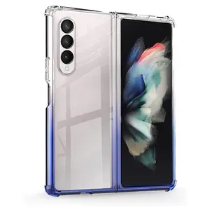 Blue Crystal Protective Case Scratchproof Hard PC +Soft TPU Bumper Gradient Shock cover for Samsung Z Fold 3