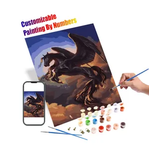 Cheval volant peinture par numéro photo toile Art Animal bricolage peinture à l'huile par numéros Kit