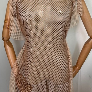 Chất Lượng Cao Diamante 4*4 Mm Vuông Pha Lê <span class=keywords><strong>Rhinestone</strong></span> Bao Phủ Vải Lưới - Product Image 3