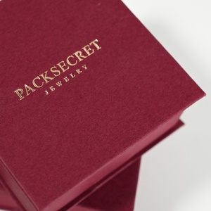 PackSecret MOQ 1Piece Custom Logo Red Wine Jewelry <b>Gift</b> <b>Boxes</b> High Quality Magnetic Closure <b>Earring</b> Jewelry Box - Product Image 5