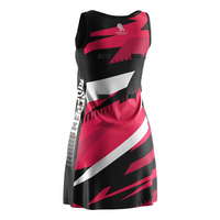 Gaun desain binaraga cepat kering, kebugaran kontes gaun katun rok tenis wanita gaun Netball Funky