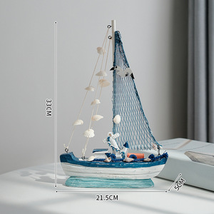 Modelos de Veleros Ecológicos al por Mayor HYG08, Adornos de Escritorio con Temática Náutica de Madera Tallada para Decoración de Habitaciones - Product Image 5