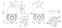 HIK kamera jaringan lampu ganda kompatibel 20x optikal zoom 4.7-94MM SONY415 8MP 4K PTZ kamera pelacakan otomatis kartu SD audio 2 arah