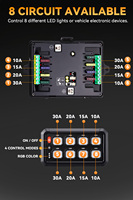 Panel de Interruptores de Luces Todoterreno RGB de 8 Canales, Interruptores de Circuito LED de 12 V para Camiones, SUV, ATV, UTV, 4x4