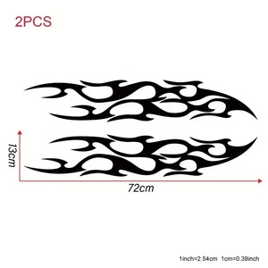 Autocollants personnalisés avec logo, 2 pièces, flammes de course, autocollants pour capot et côtés de voiture - Product Image 6