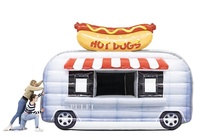 Camion gonflable portatif de hot-dogs de cabine de chariot de nourriture de promotion commerciale camion gonflable Van camion gonflable de nourriture pour la publicité