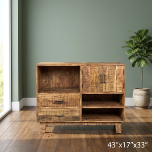 Antique 2-Drawer <b>Industrial</b> Sideboard Vintage Indian Furniture Home Decor Metal Iron Living Room Storage and Closet - Product Image 3