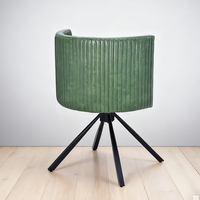 Chaise de cuisine en velours avec roulement à 360 ° et rotation au design moderne pour la maison, le restaurant et les repas.