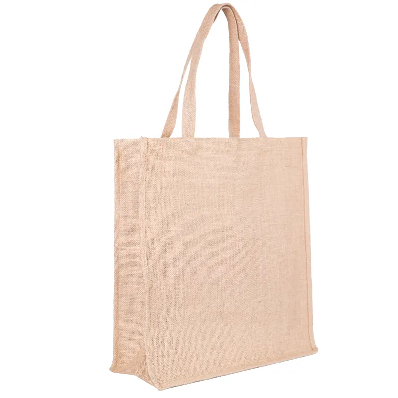 BSCI denetimli fabrika promosyon keten Tote çanta kullanımlık pamuk jüt bakkal alışveriş çantası seyahat için Shopper