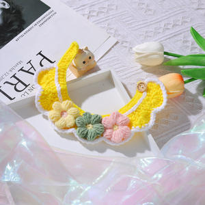 Precio barato amarillo azul Rosa Linda flor perro tejer bufanda cuello de lana decoración bufanda hecha a mano - Product Image 6