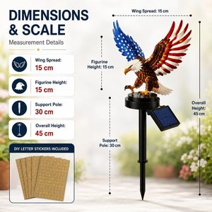 Lámpara Solar Decorativa con Forma de Águila para Jardín, con Luz LED, Alimentada por Energía Solar, para el 250 Aniversario de la Independencia de Estados Unidos - Product Image 6