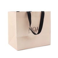 Impression de logo personnalisé Sac en papier texturé de luxe Sacs d'emballage cadeau cosmétique