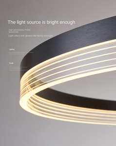 ไฟติดเพดานตกแต่งห้องนอนหรูหราสีดำหรูหรา, ไฟติดเพดาน LED อะคริลิคสำหรับโรงแรมวิลล่าโชว์รูม - Product Image 5