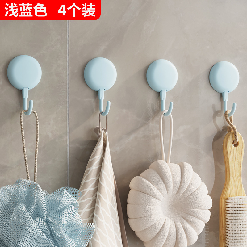 Crochets bleu clair [Pack de 4, ronds, épaissis, super adhésifs]