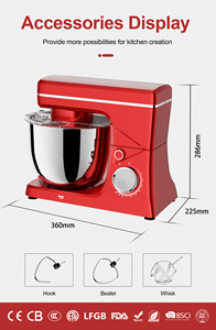 Blender alimentaire électrique automatique coloré et élégant, bol de mélange de 5 L, 10 vitesses - Compagnon de cuisine essentiel pour la pâte - Product Image 2
