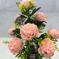 Buket Bunga Peony Buatan, Kepala Bunga Peony Sutra Palsu untuk Dekorasi Pernikahan dan Rumah