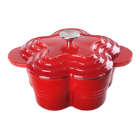 Casserole en fonte en forme de fleur, cocotte de couleur
