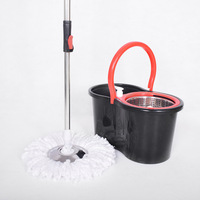 Ensemble de serpillères rotatives à double entraînement mains libres, cinq générations, pour nettoyage humide et sec des sols en bois, avec panier en acier et plastique – pour la maison
