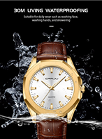 Montre à quartz VVS pour couple, pour homme et femme, bracelet en cuir, cadran rond, simple, décontractée, étanche