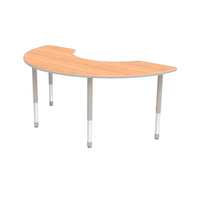 Meubles scolaires en gros d'usine, table d'activités pour enfants en bois en forme de rein, réglable en hauteur, table et chaise pour élèves