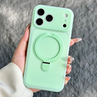 JOYPORODO S106 Coque de téléphone en silicone avec support magnétique pour iPhone 15 16 17 18 Pro Max