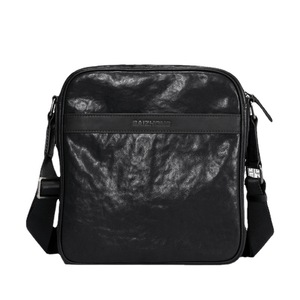 Sac à bandoulière en cuir véritable pour hommes, couleur unie, fermeture à glissière, sac à bandoulière pour les voyages de loisirs - Product Image 5