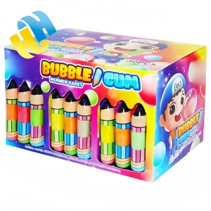 Venta al por mayor <span class=keywords><strong>3</strong></span>-en-1 Kids Candy Toy Halal Cartoon Crayon-Shaped <span class=keywords><strong>Bubble</strong></span> <span class=keywords><strong>Gum</strong></span> con sabores de frutas mixtas OEM Packaging - Product Image 3