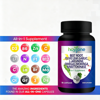 Complément Tout-en-un Marque Blanche OEM Betterave Nattokinase Ail Feuille d'olivier Moringa L-Arginine 90 Capsules Bien-être Adulte