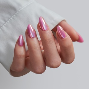 BTArtbox Uñas Postizas de Gel Rosa Ojo de Gato, Cortas, Almendradas, de Lujo, Suaves, a Granel, con Pegamento, Venta al por Mayor - Product Image 1