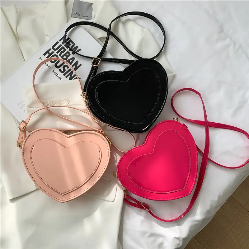 Girl cute heart shape crossbody bags fashion purses and handbags for women older kids bag 2021 women hand bags