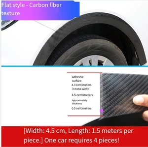 Arco de rueda de cuerpo ancho de General Motors, pegatina antiarañazos de fibra de carbono, arco de rueda de goma decorativo, tira anticolisión - Product Image 4